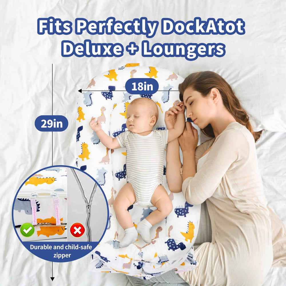 Pucmaoci baby lounger cover dino close-up stitching shows durable, non-fade fabric