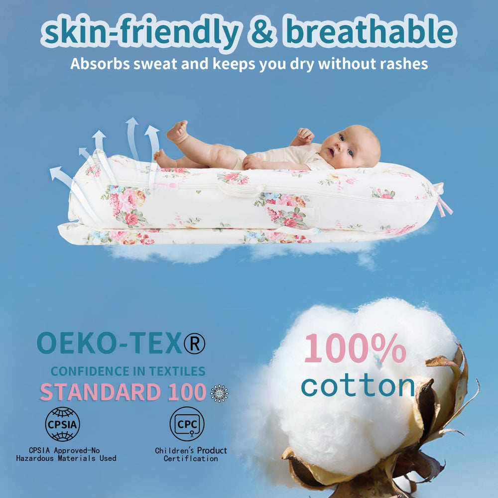 Pucmaoci cotton texture closeup highlighting breathable, soft fabric ideal for sensitive newborn skin.