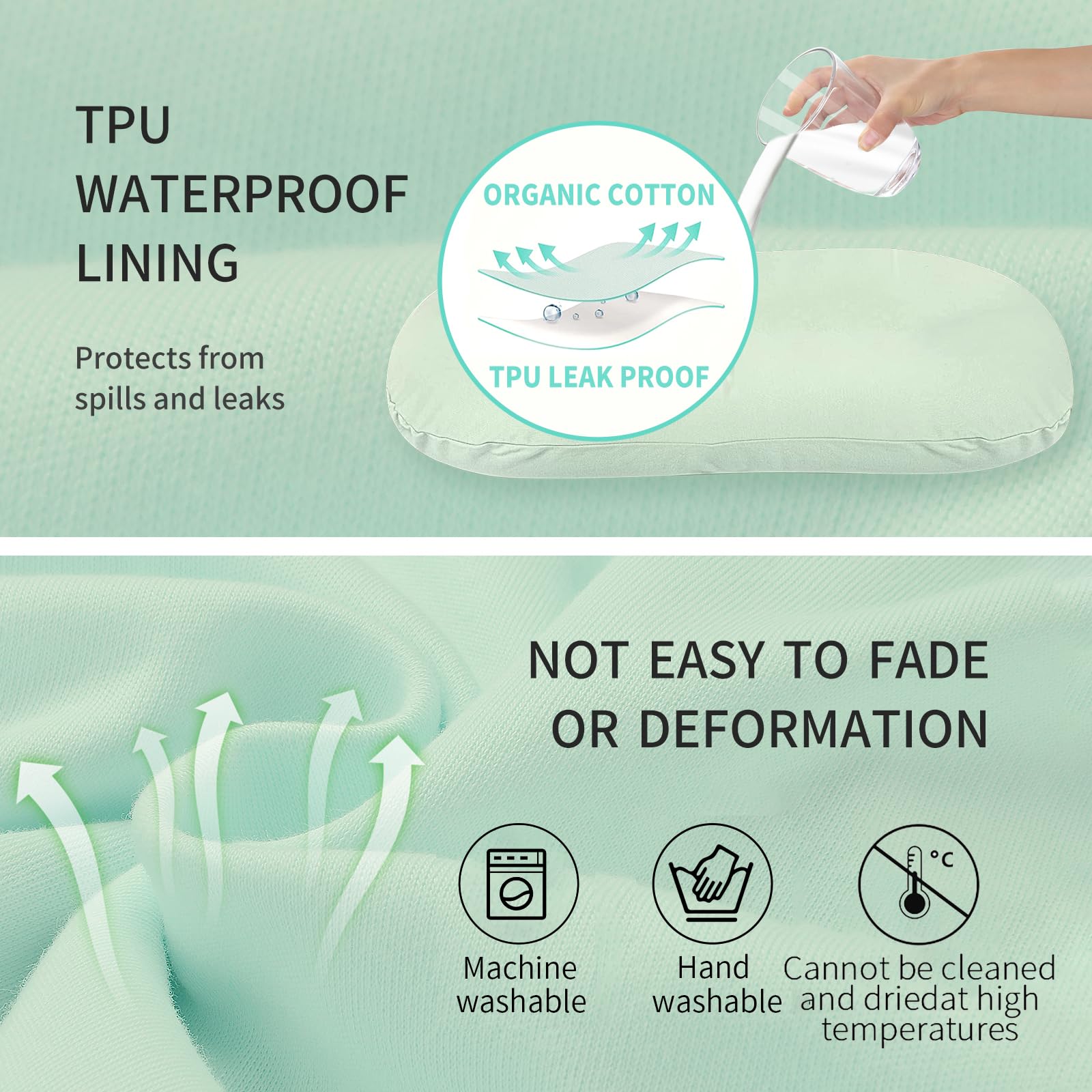 Pucmaoci cover close-up shows organic cotton fabric safe for baby's skin