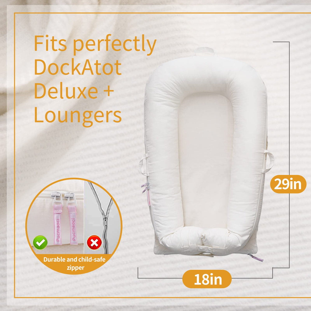 Pucmaoci Dockatot Deluxe+ fit ensures snug placement without excess fabric.
