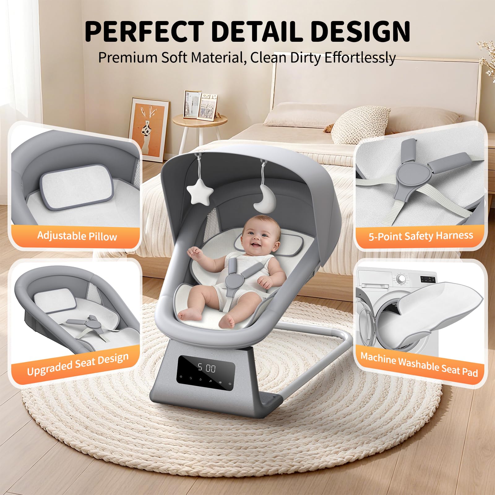 Pudult Baby Swing indoor and outdoor use with stable base