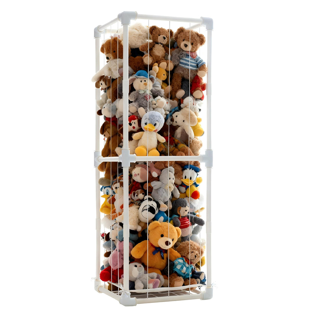 Puheca large stuffed-animal-storage-cage assembled for a tidy play area.