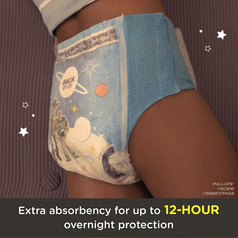Pull-Ups graphic-rich design supports kids during overnight routines.