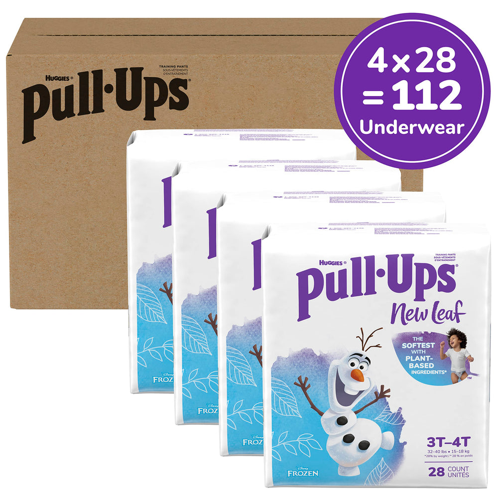 Pull-Ups New Leaf 3T-4T size info highlights breathable fit for comfortable days.