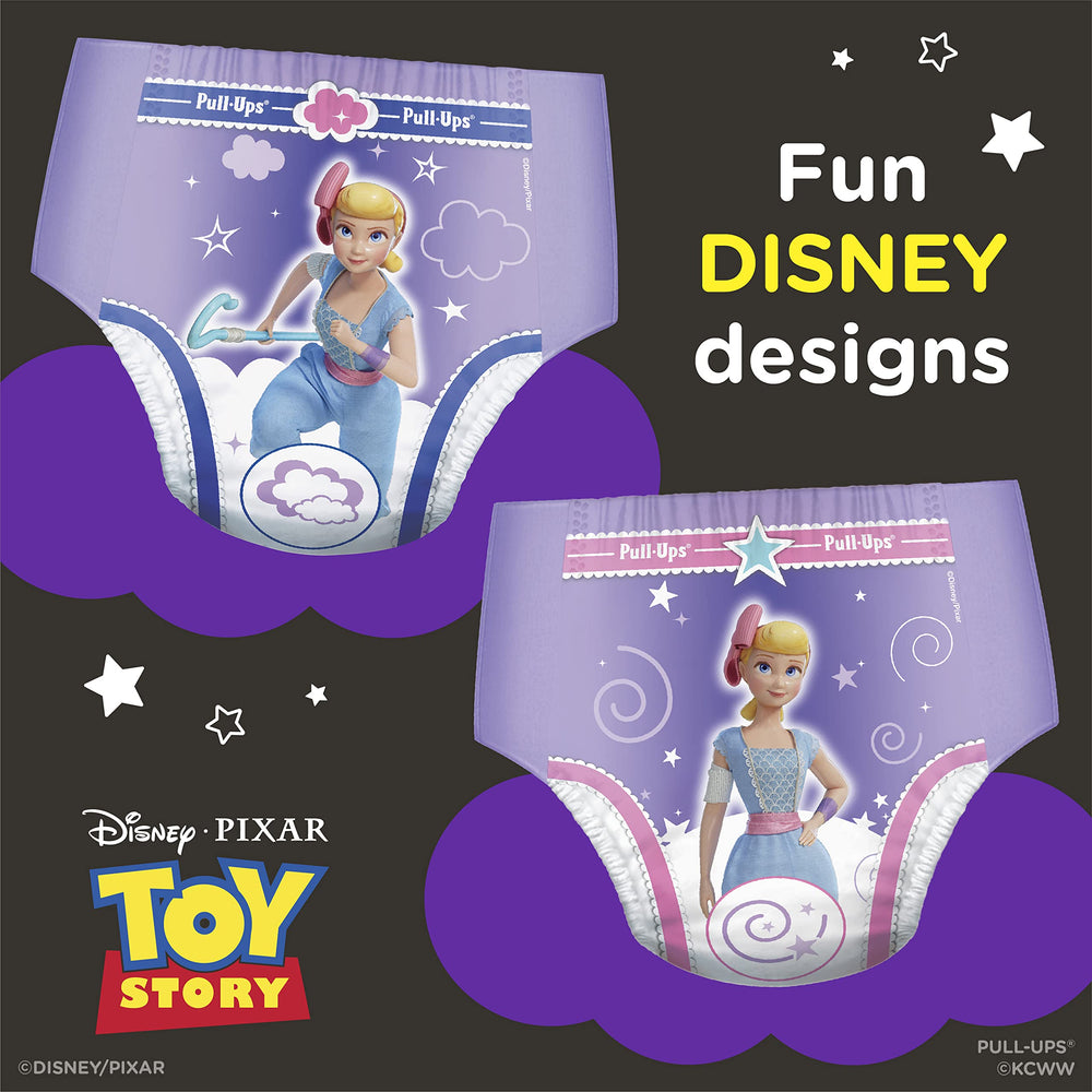 Pull-Ups nighttime packaging Toy Story graphics aids recognition during nightly routines.