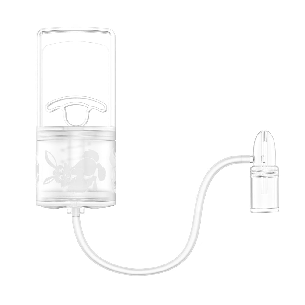 Pumpinose nasal aspirator in hands-on use for quick relief during toddler sniffles.