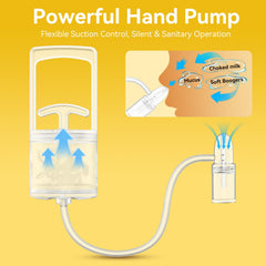 Pumpinose nose-tip flexible demonstrates non-invasive insertion for delicate baby noses.