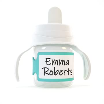 Pumpkin Doodle turquoise label being written on with permanent marker.