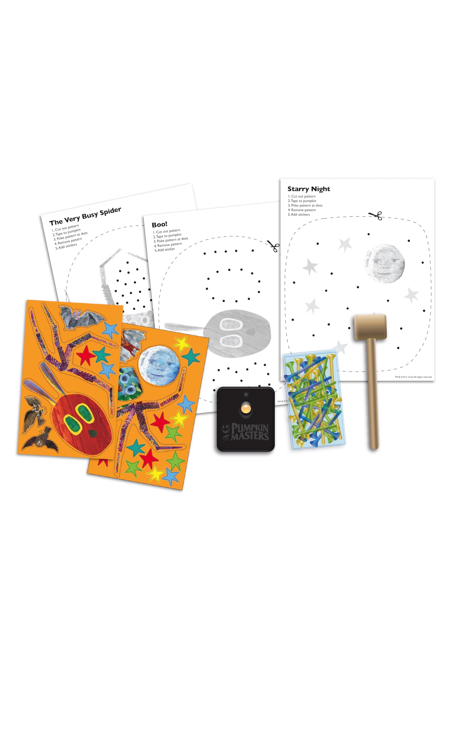 The Pumpkin Masters World of Eric Carle glowing peg lights kit main creates a bright Halloween centerpiece