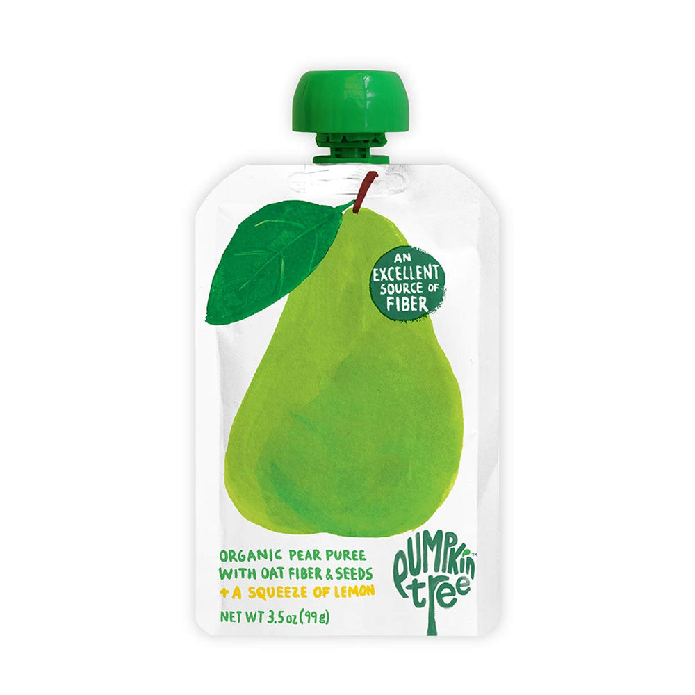 Pumpkin Tree Organics fruit snack pear pouch pack 10 exterior for on-the-go snacking