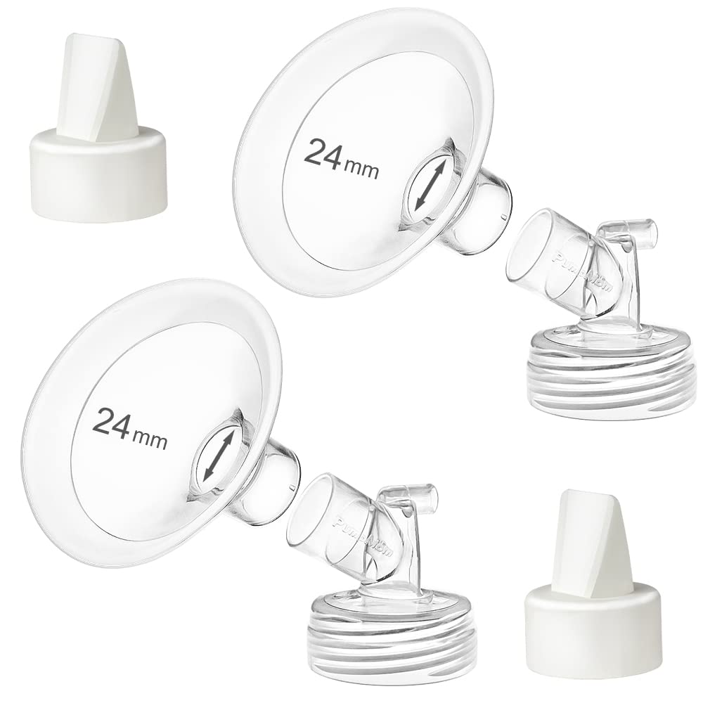 Pumpmom 24mm flanges package view for quick, clean pumping setup.