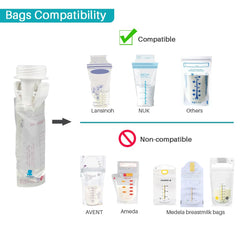 PumpMom-US wide-mouth bag adapter for Avent ensures clean milk transfer.