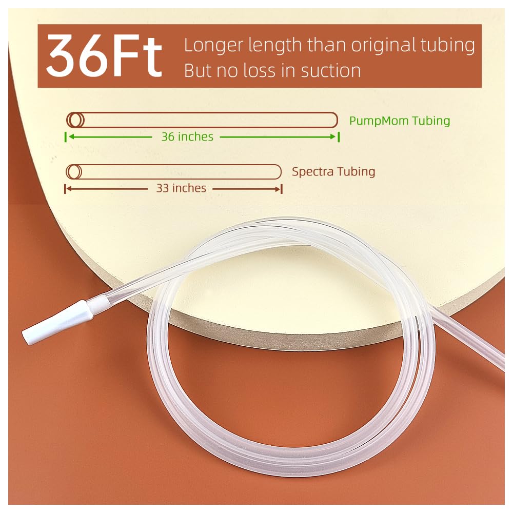 PUMPMOM-US longer tubing emphasizes added length without sacrificing suction performance.