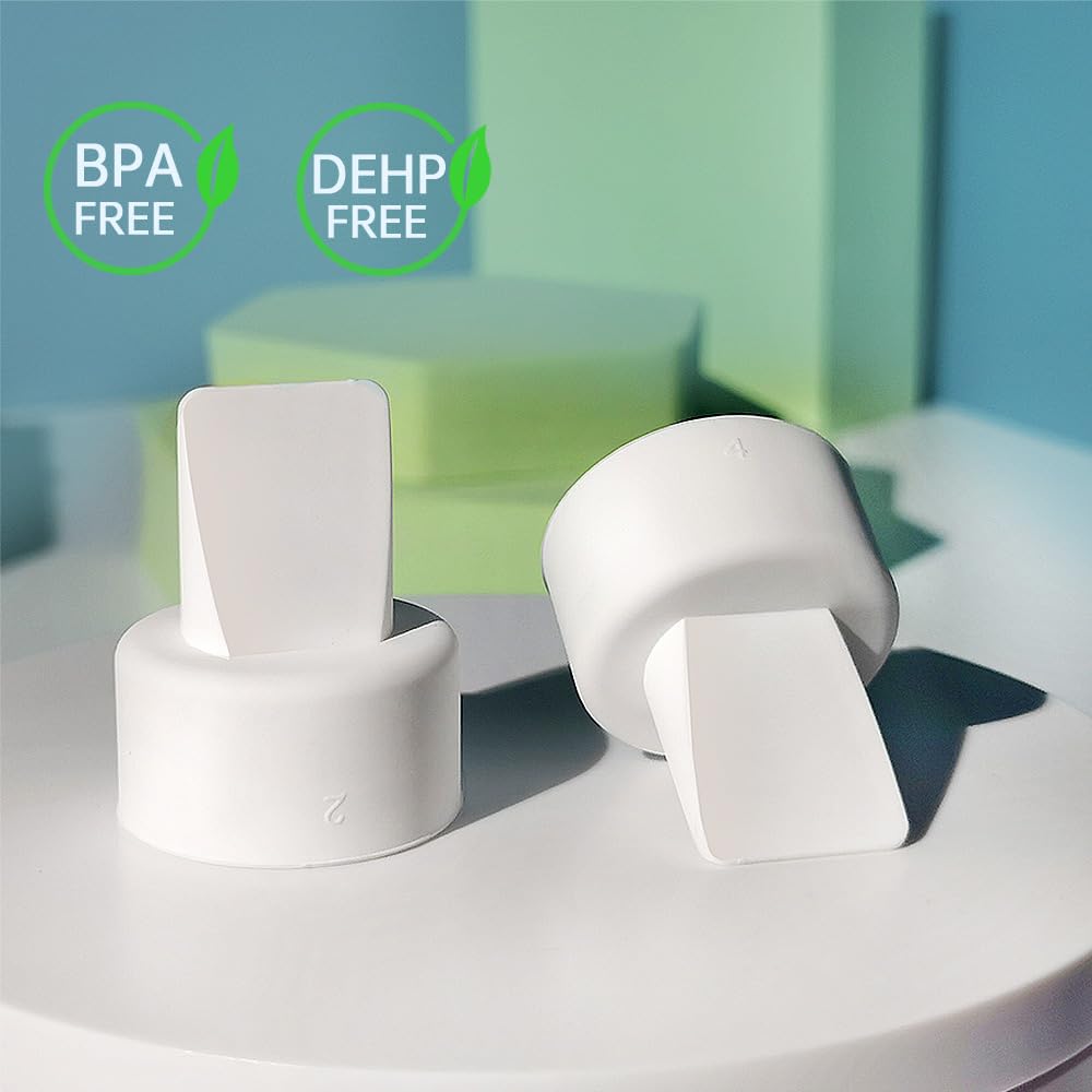 PumpMom-US silicone duckbill valve in white, smooth edges for easy cleaning.