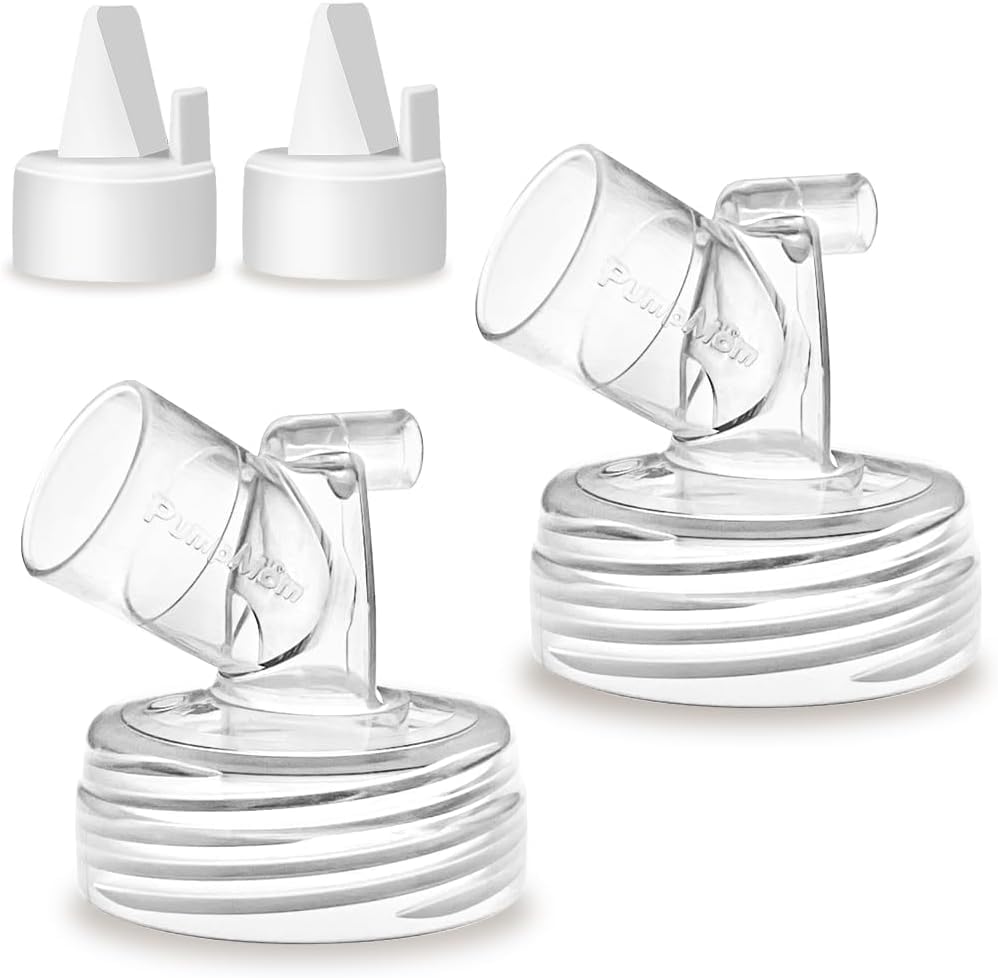 PumpMom-us wide mouth connector duckbill valves 2-pack enables secure adapters for Spectra bottles