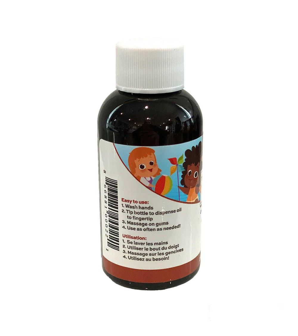Punkin Butt teething oil dropper application shows easy fingertip use