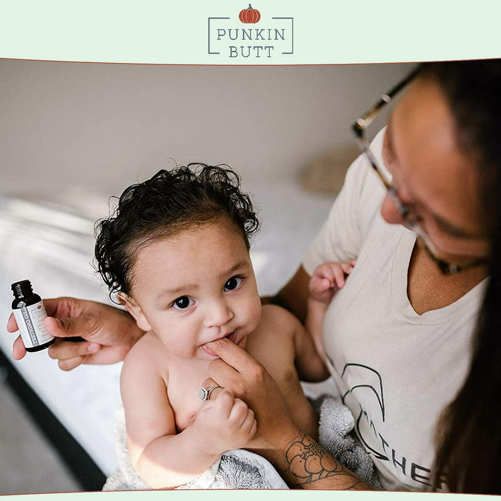 Punkin Butt teething oil natural ingredients chart emphasizes plant-based formula
