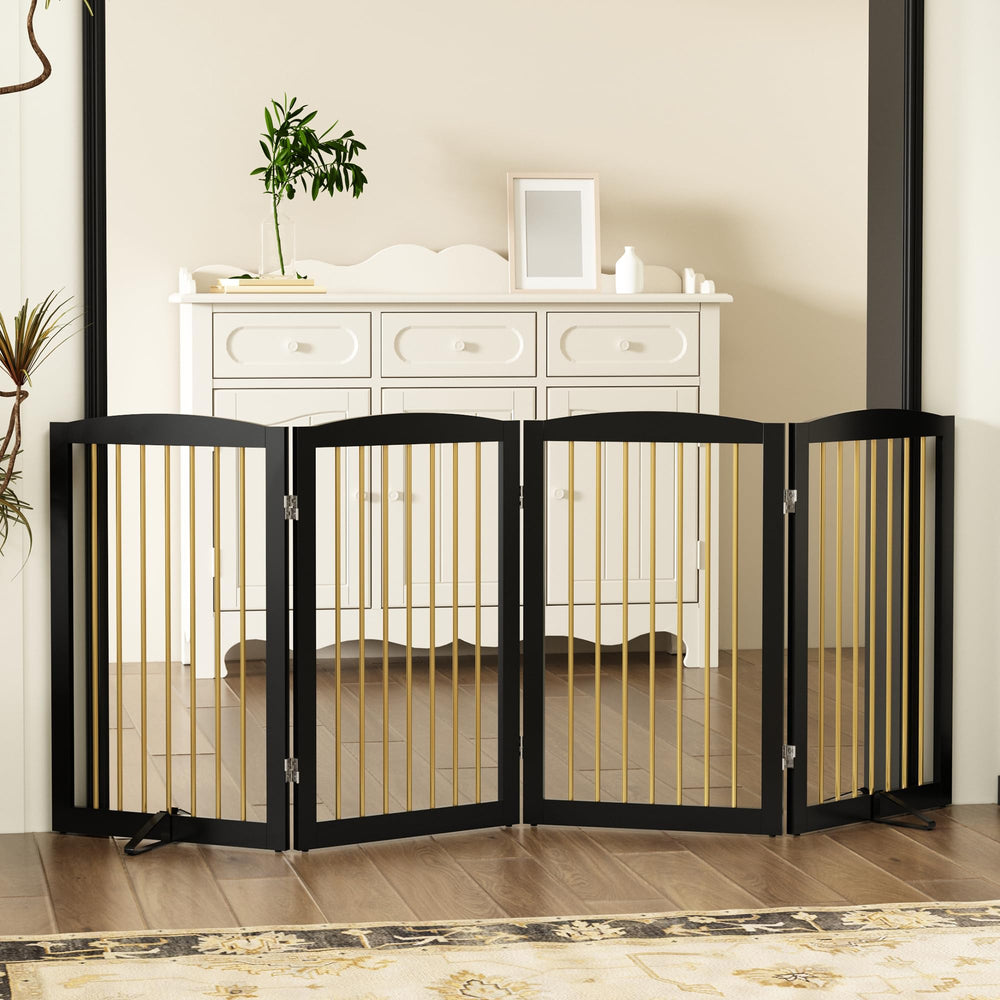 PUPETPO four-panel gate provides wide coverage for room separation.