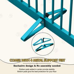 PUPETPO six-panel 32-inch-tall dog gate forms a sturdy barrier