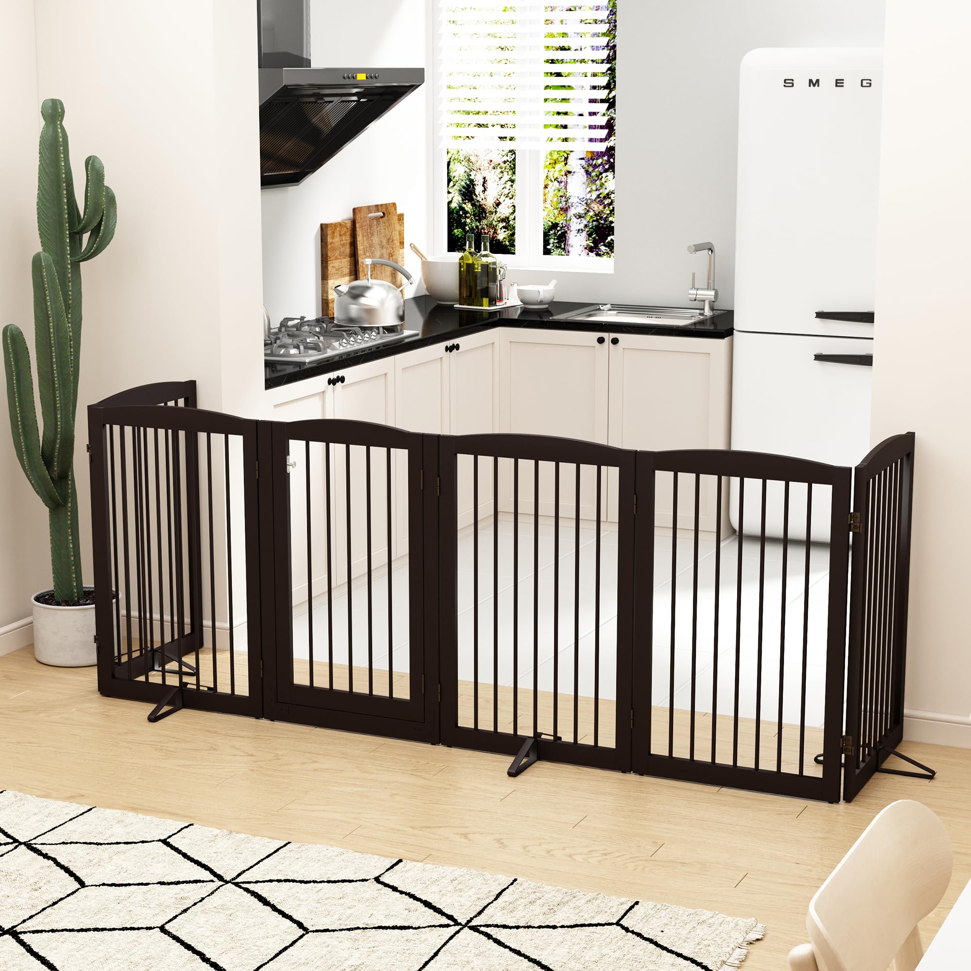 PUPETPO 120-inch wide gate spans large openings for flexible layouts.