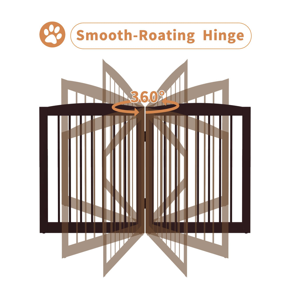 PUPETPO brown finish blends with decor while safely containing pets.
