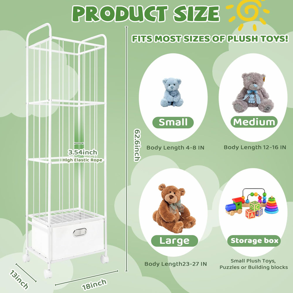 Puppiluv plush toy rack with elastic bands simplifies organization