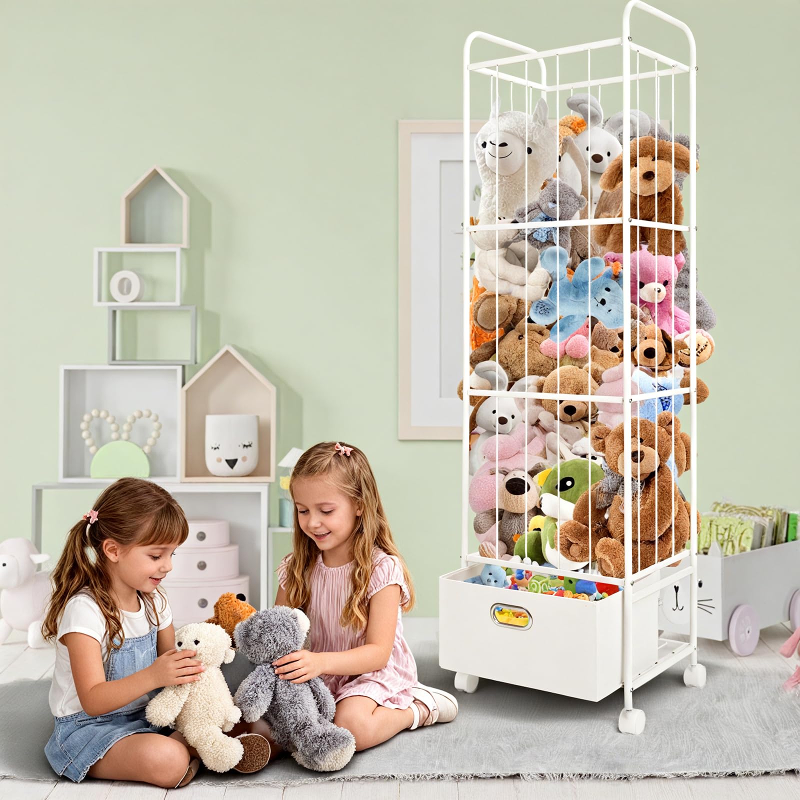 Puppiluv versatile storage organizer for plushes, balls, and art supplies