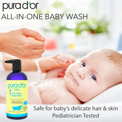 PURA D'OR All-in-One Baby Wash fragrance-free formula is ideal for sensitive noses and skin.