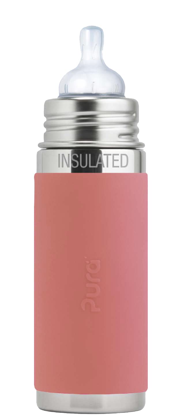 Pura Kiki 7oz bottle front view with plastic-free design for safe feeding.
