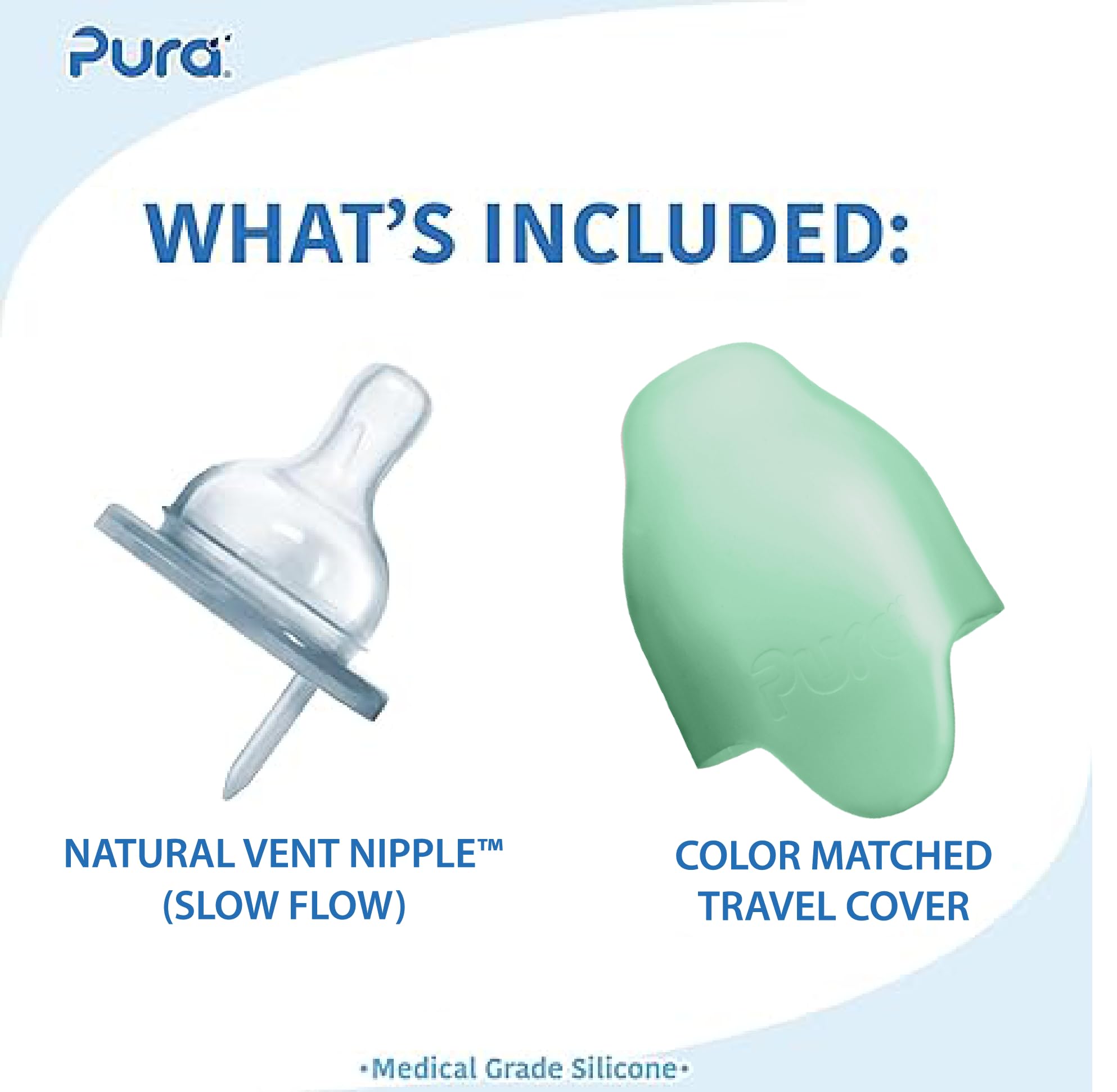 Pura Kiki anti-colic vent nipple demonstrates smooth flow for comfortable feeding.