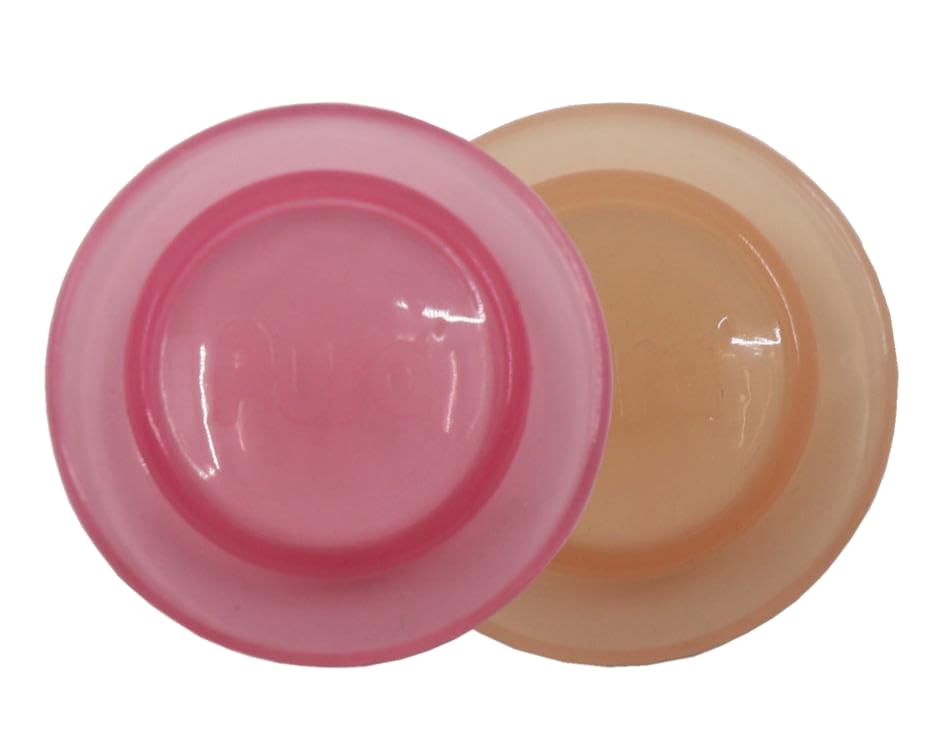 Pura Kiki bottle silicone sealing disk in rose color for plastic-free breast milk storage.