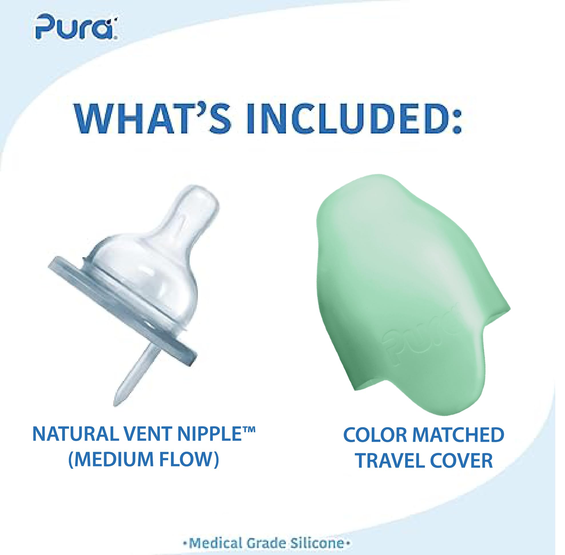 Pura Kiki bottle sleeve moss provides secure grip during meals.