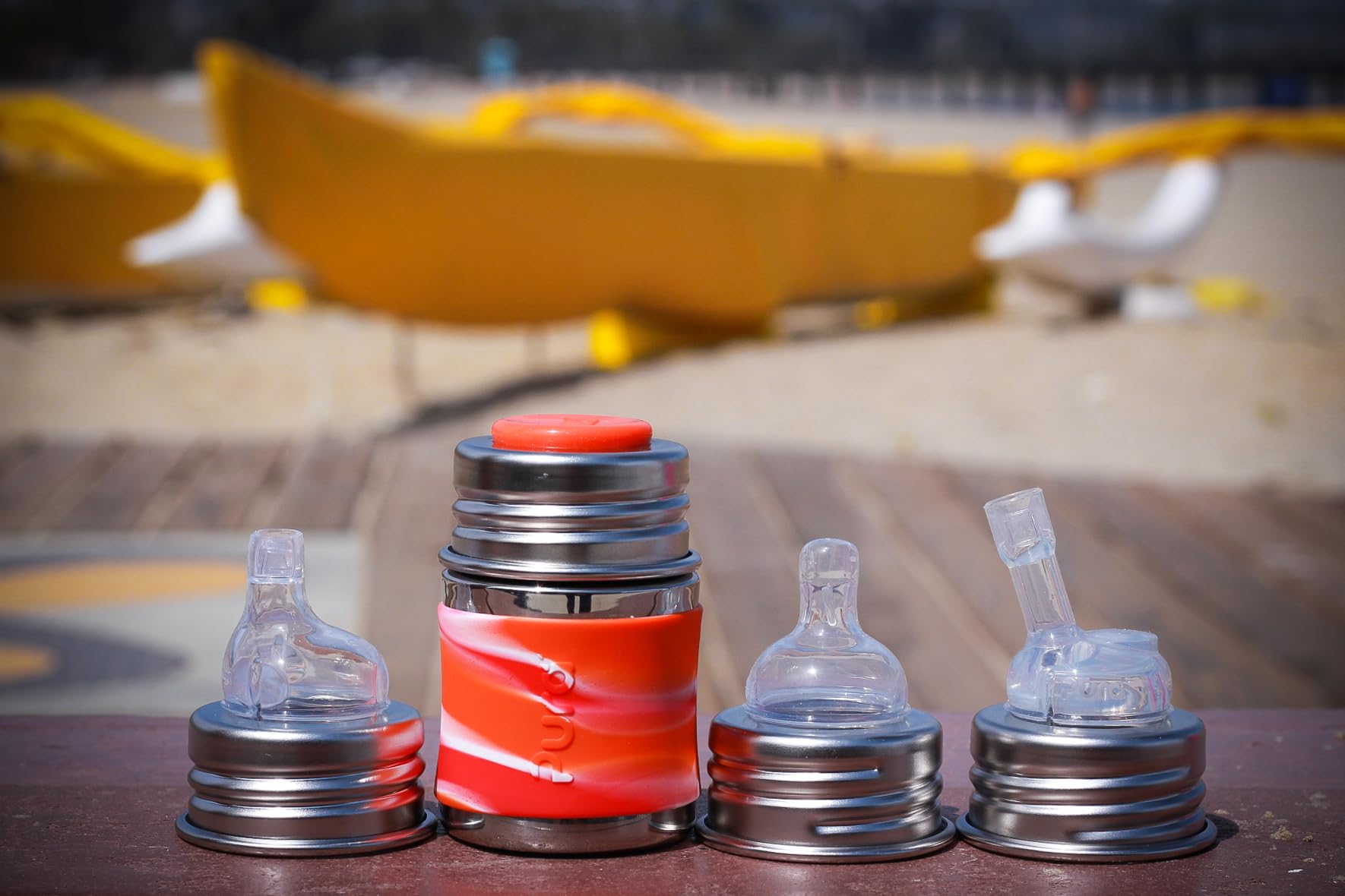 Pura Kiki bottle used as snack cup for mess-free lunches