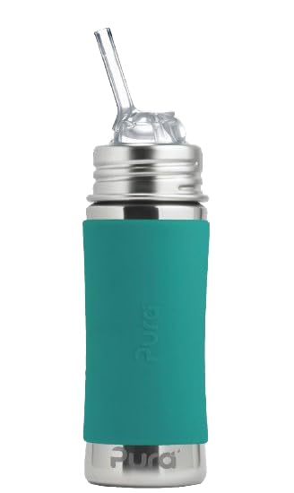Pura Kiki mint bottle with sleeve supports spill-free hydration on the go.