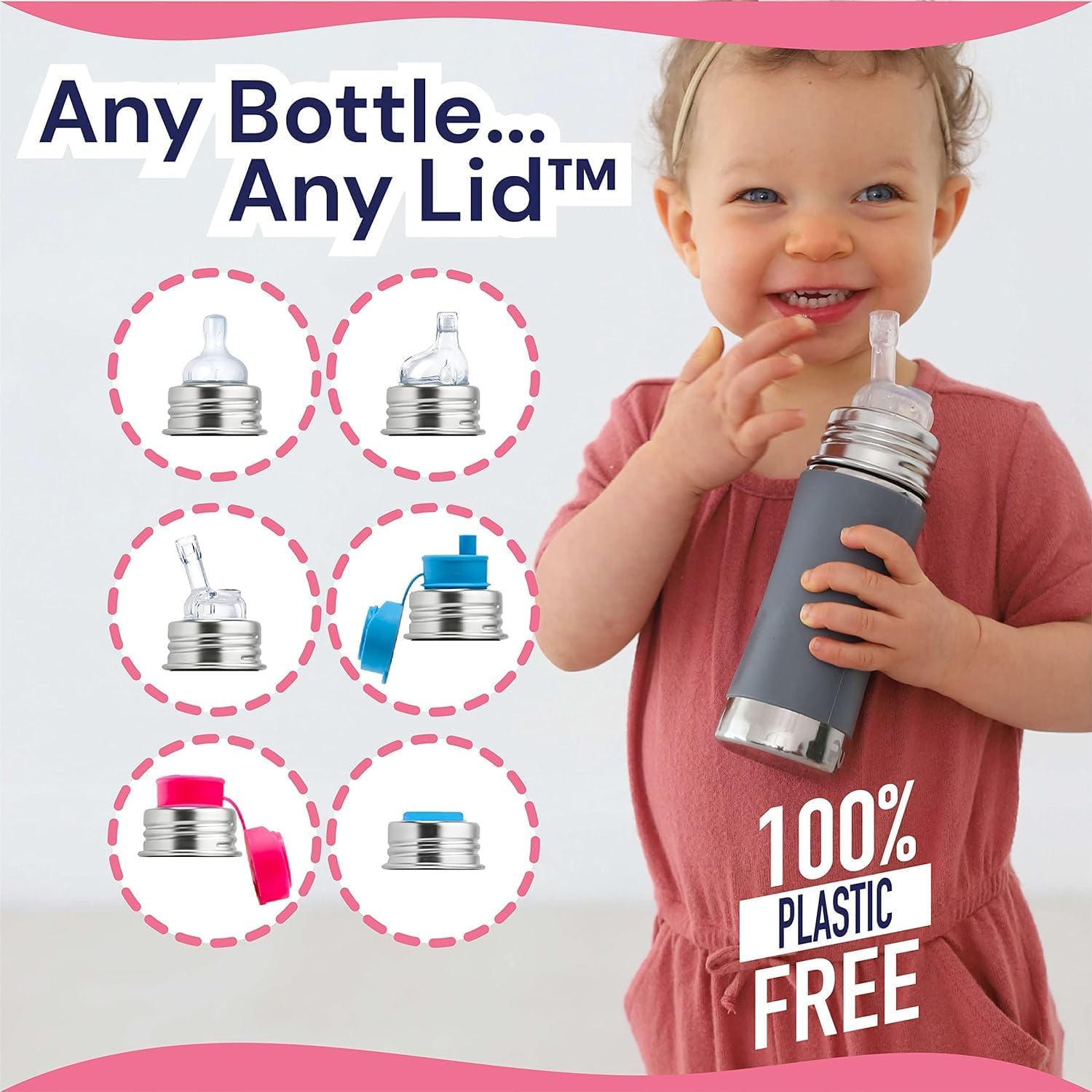 Pura Kiki bottle features no lead and toxin-free straw.