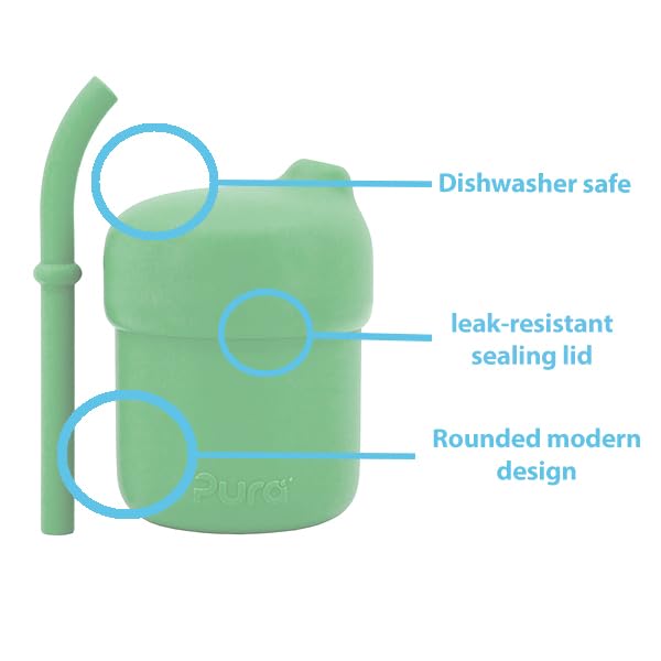 Pura my-my silicone straw cup dishwasher-safe design simplifies cleanup for busy families.