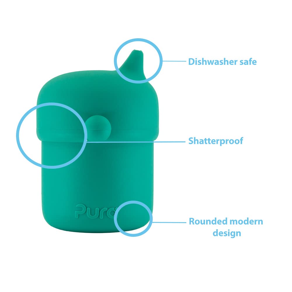 Pura my-my Sippy Cup leak-top helps prevent spills during drops.
