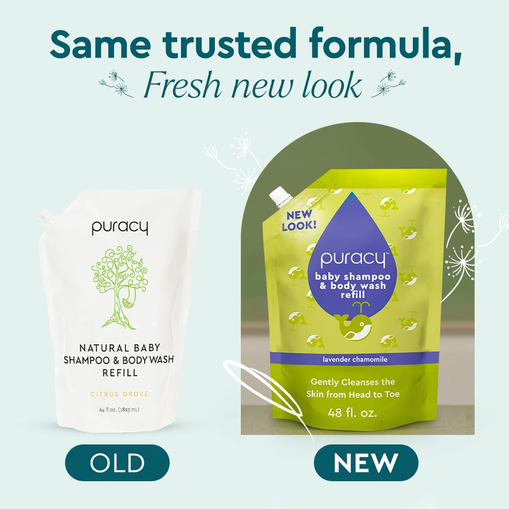 Puracy cradle-cap-friendly bath-time scene shows gentle cleansing
