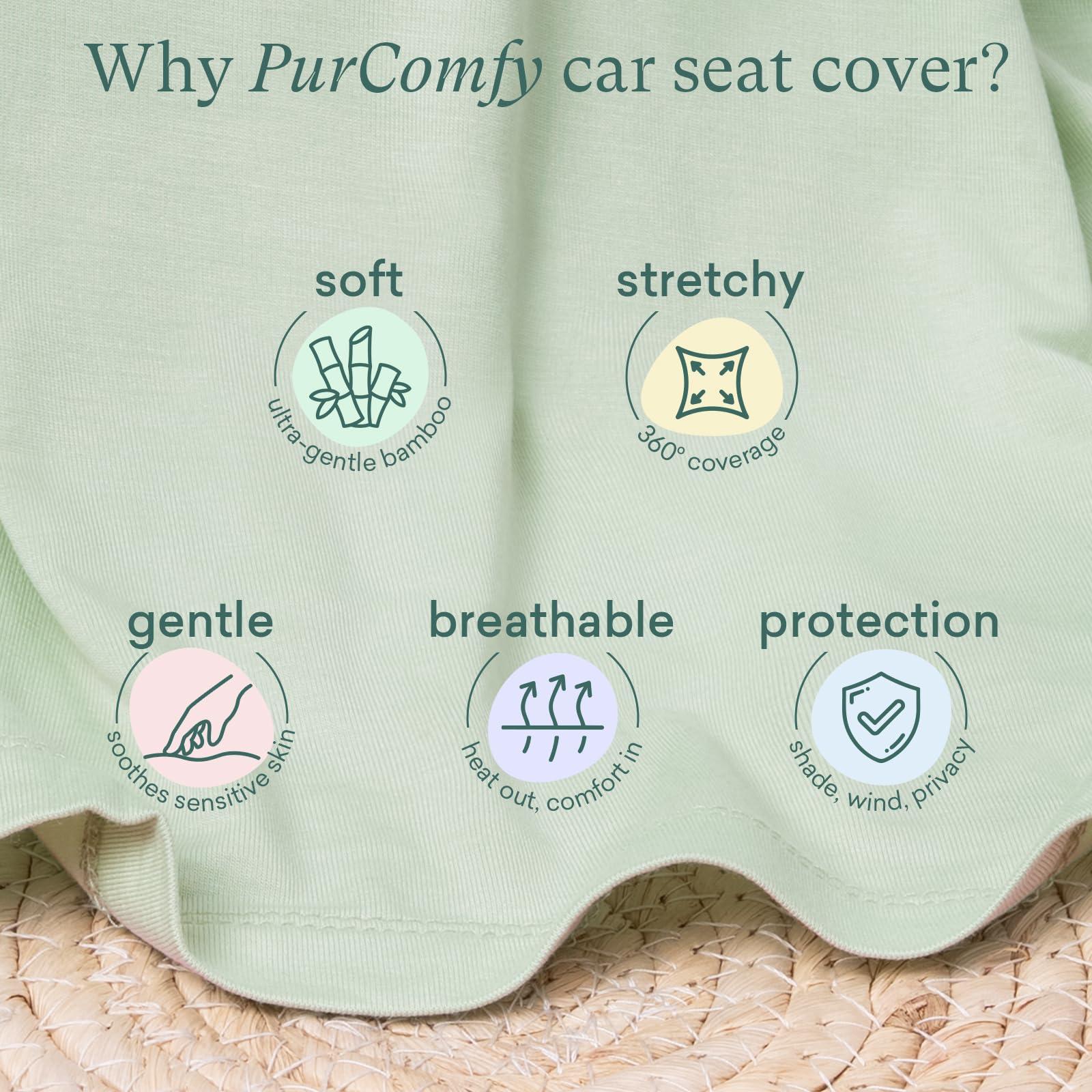 PurComfy folded compact design fits in bags for travel-ready coverage.