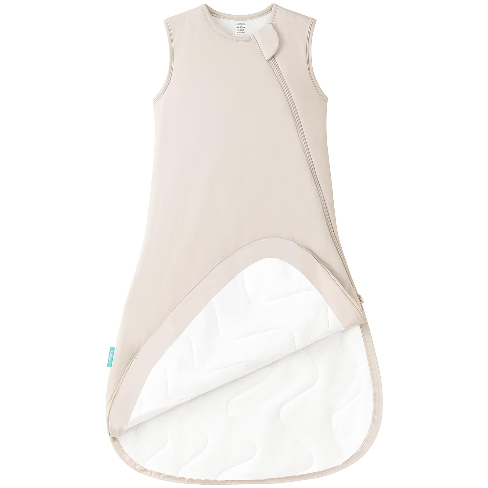 PurComfy Extra-Long Toddler Sleep Sack, zipper open for easy dressing at bedtime
