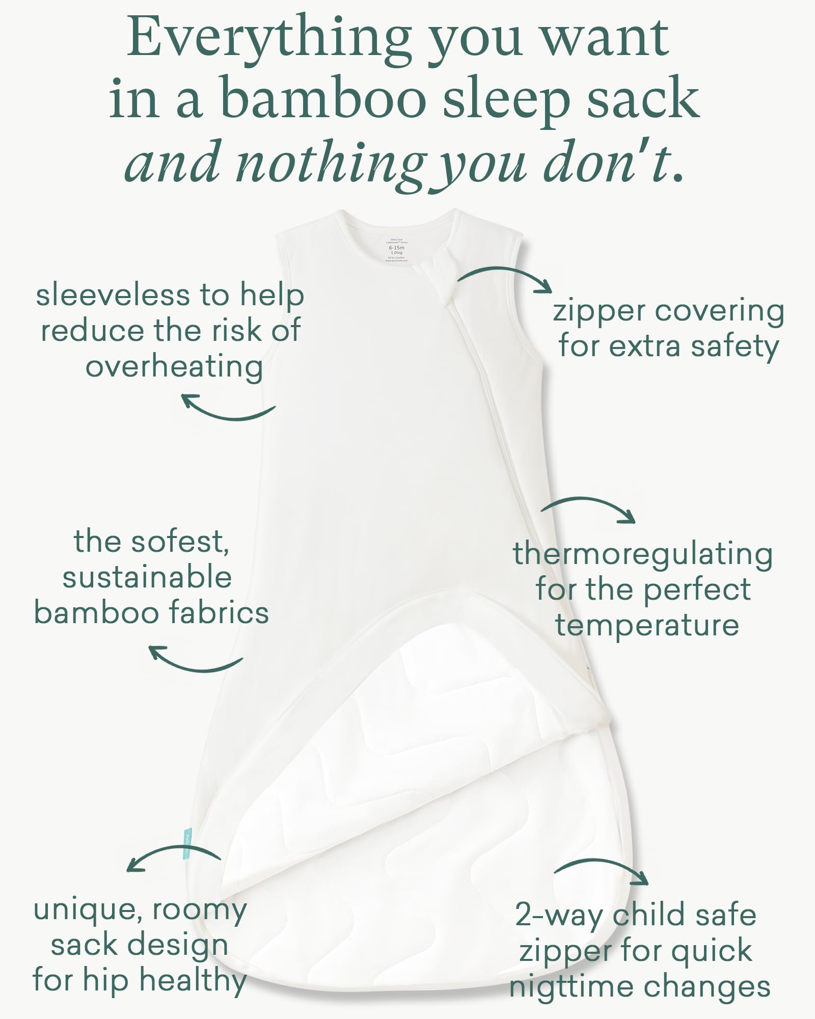 PurComfy fabric close-up shows bamboo viscose blend for breathable, itch-free wear.