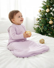 PurComfy Quilted Supersoft Sleep Sack Midnight zipper closeup shows easy diaper changes