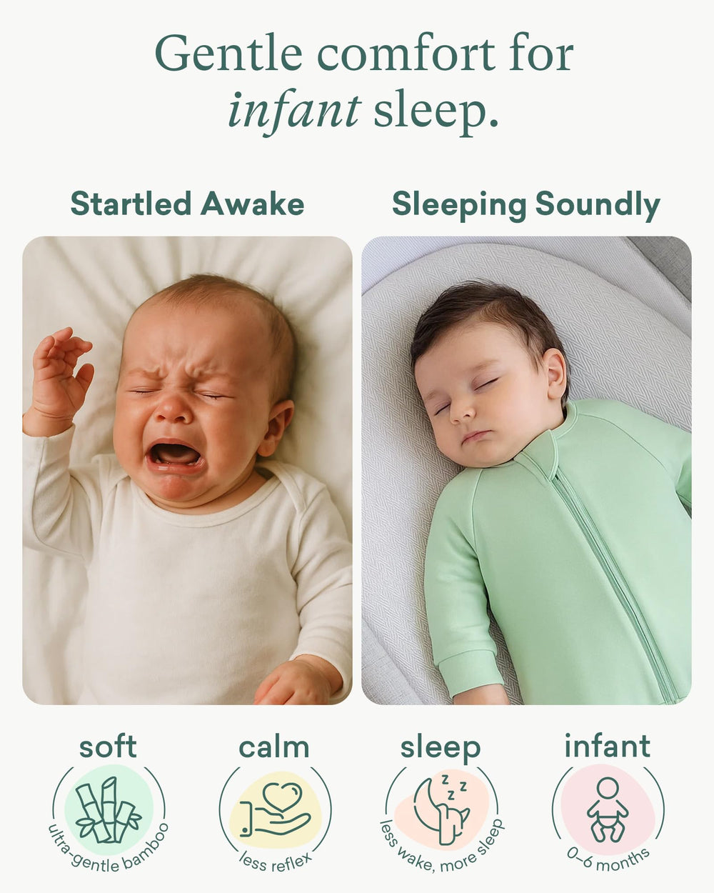 PurComfy Supersoft Sleepsuit zipper and snaps shown for easy diaper changes.