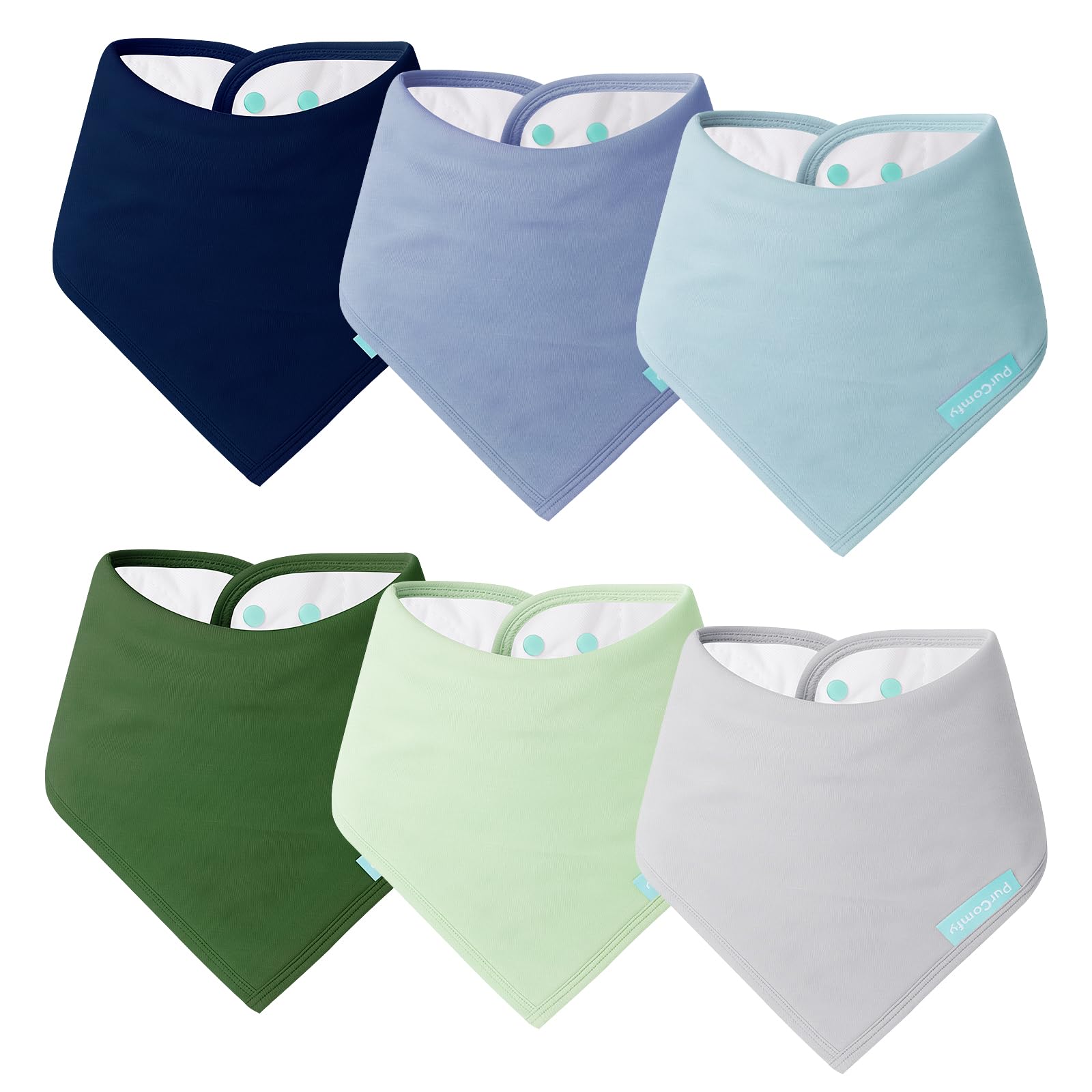 PurComfy SuperSoft bamboo bibs folded on table highlight absorbent daily mess protection