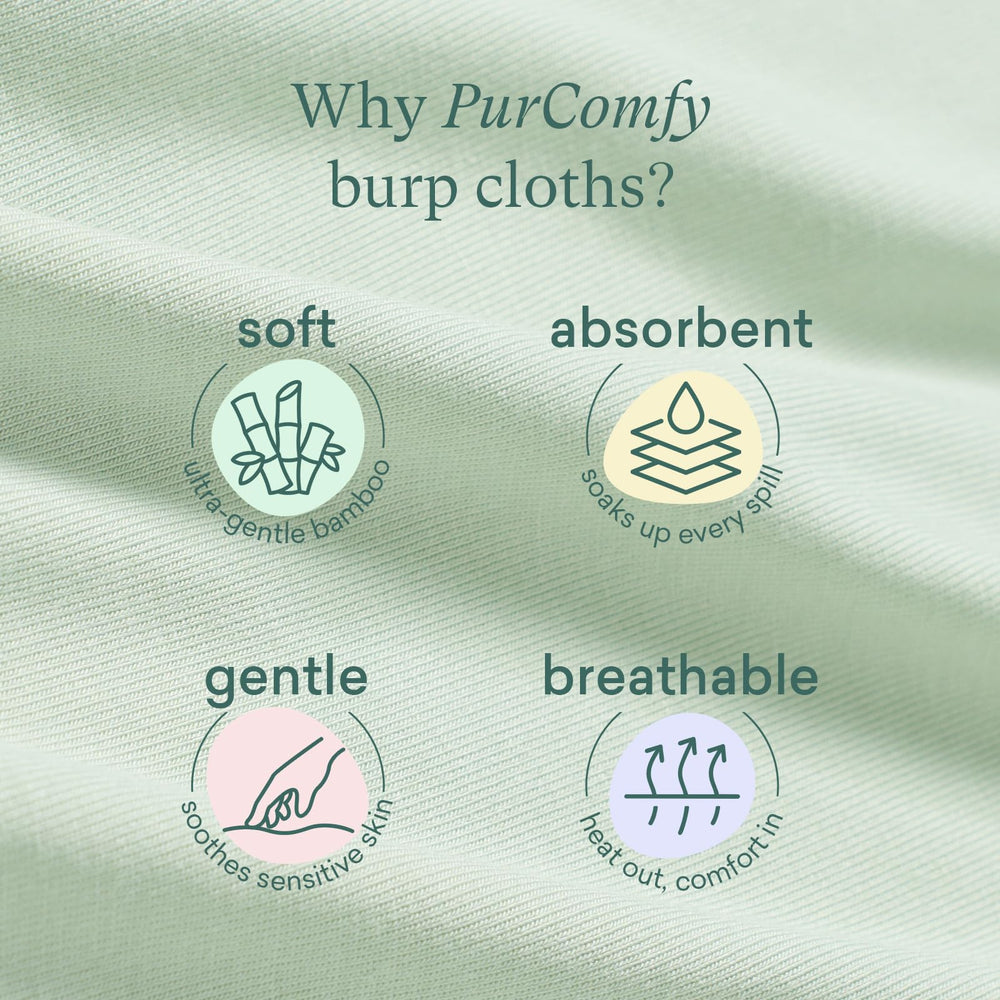 PurComfy gift-ready burp cloth trio in three colors.