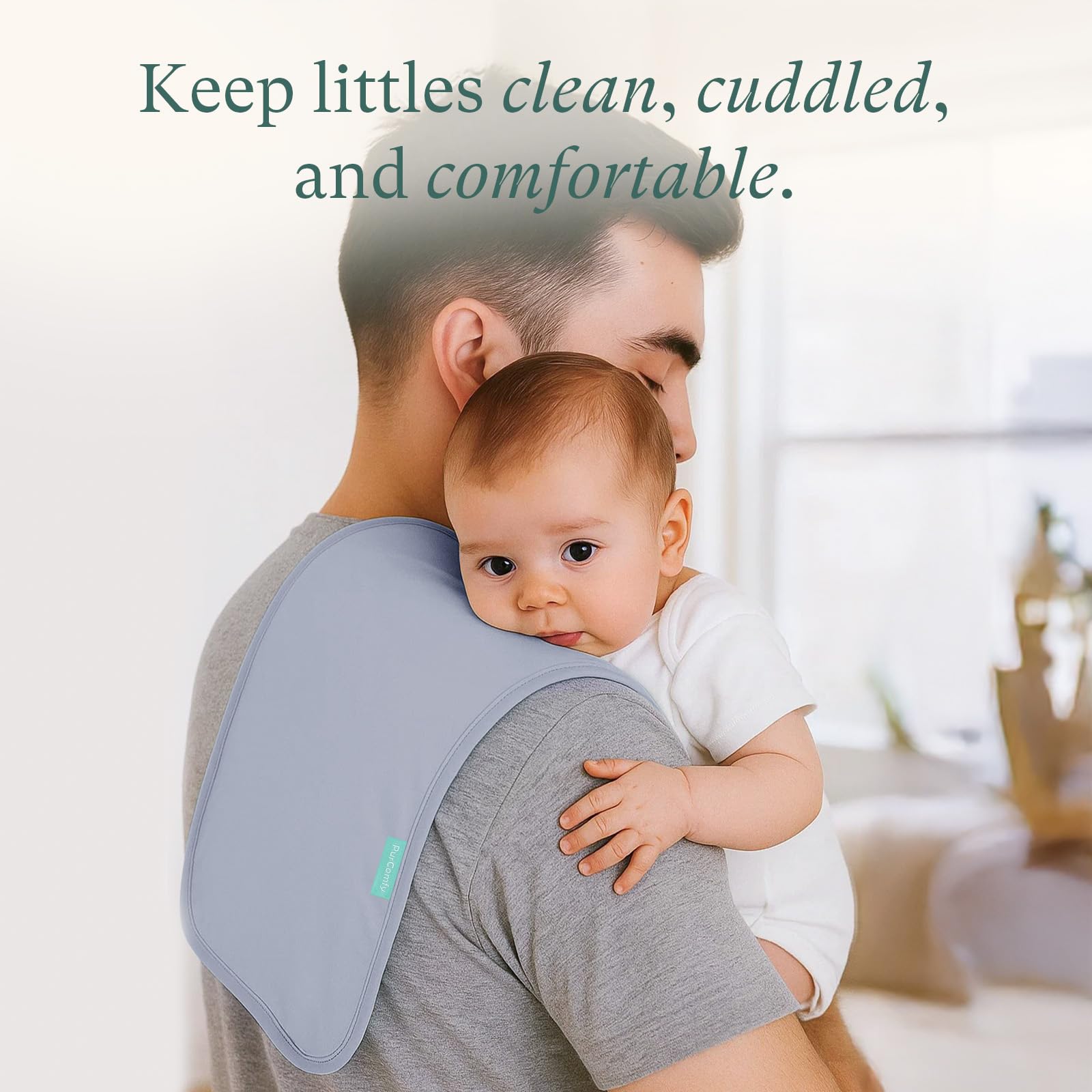 PurComfy burp cloths offer soft, cushioned touch for sensitive skin.