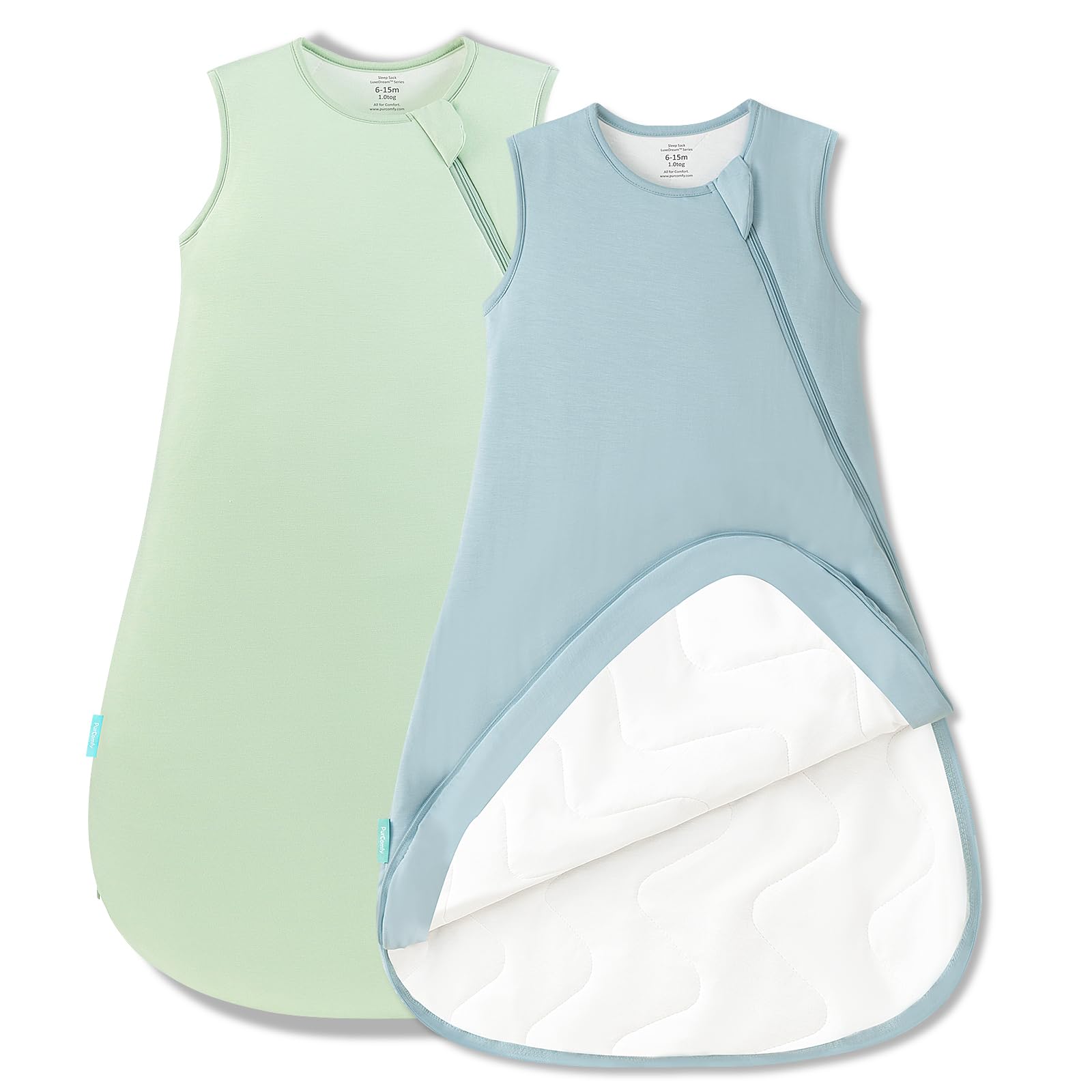 PurComfy Supersoft Sleep Sack front view highlights buttery-soft fabric for gentle sleep.