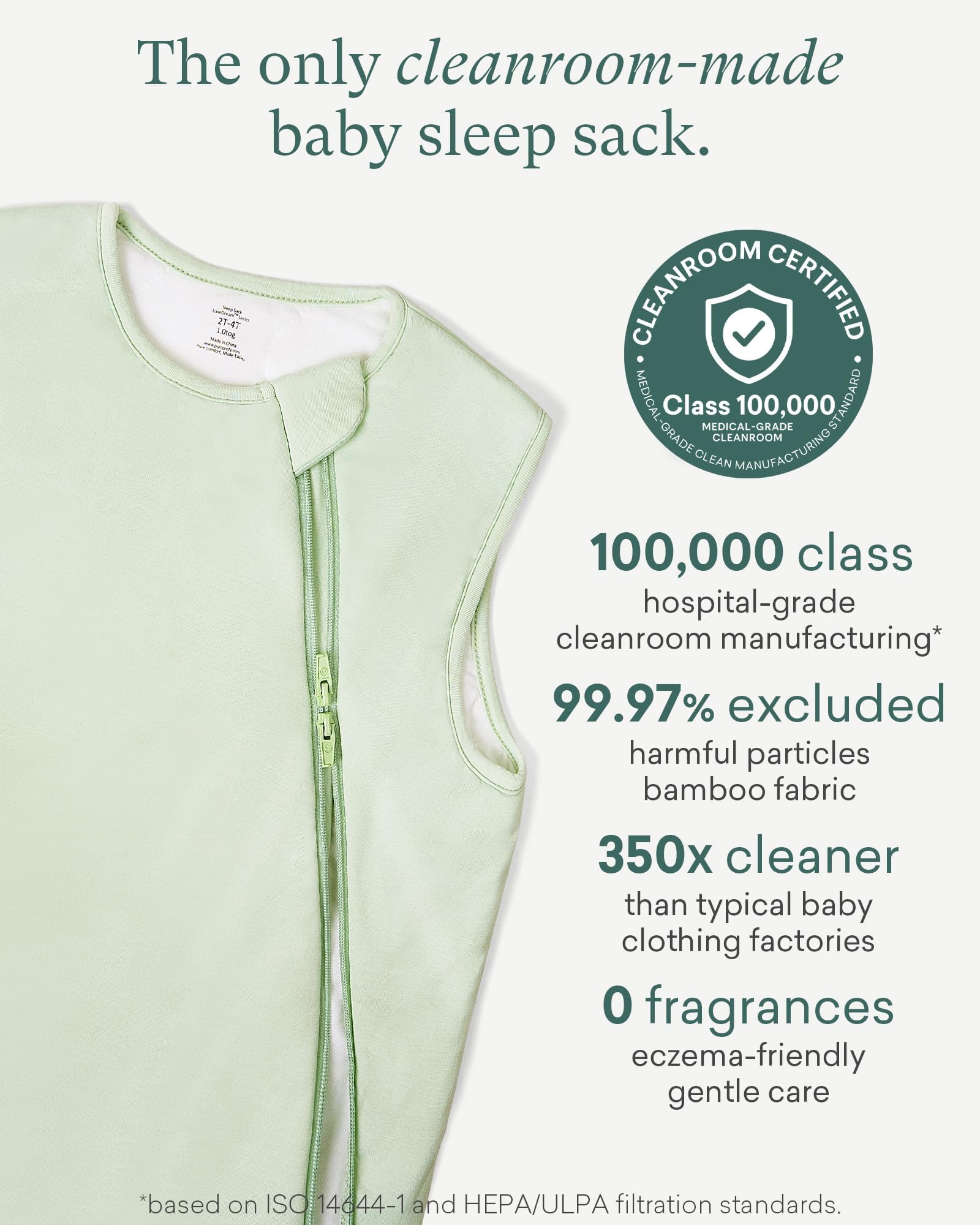 PurComfy Supersoft Sleep Sack TOG levels highlight seasonal warmth options.