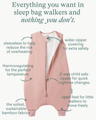 PurComfy Supersoft sleep sack with two-way zipper enables quick night diaper changes.