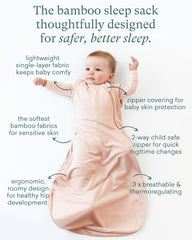 PurComfy Supersoft Sleep Sack zipper detail showcases FeatherGlide ease for quick diaper changes.